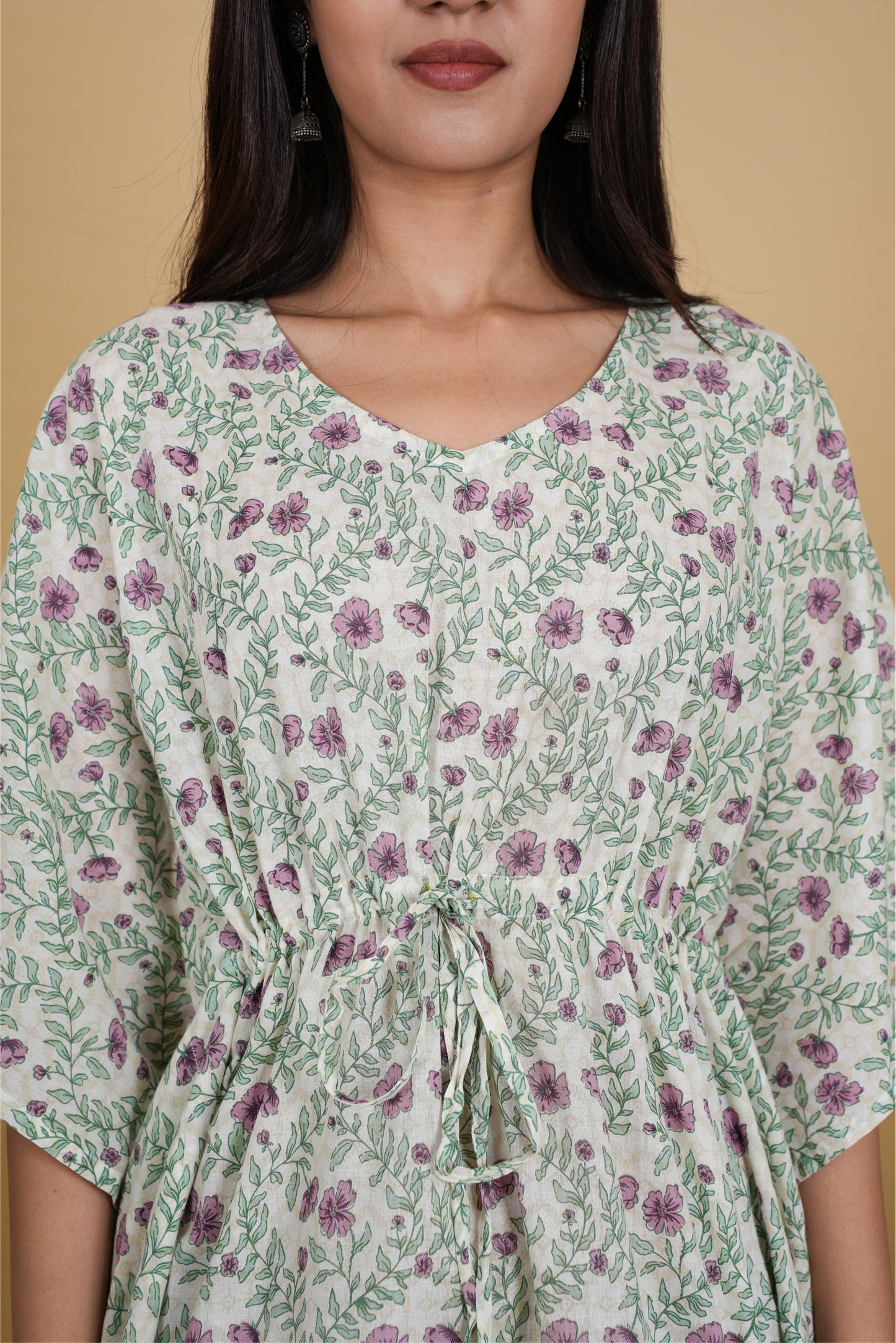 WHITE VINE KAFTAN SHORT