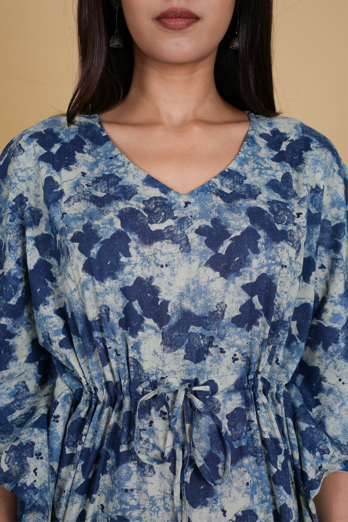 INDIGO ABSTRACT KAFTAN SHORT