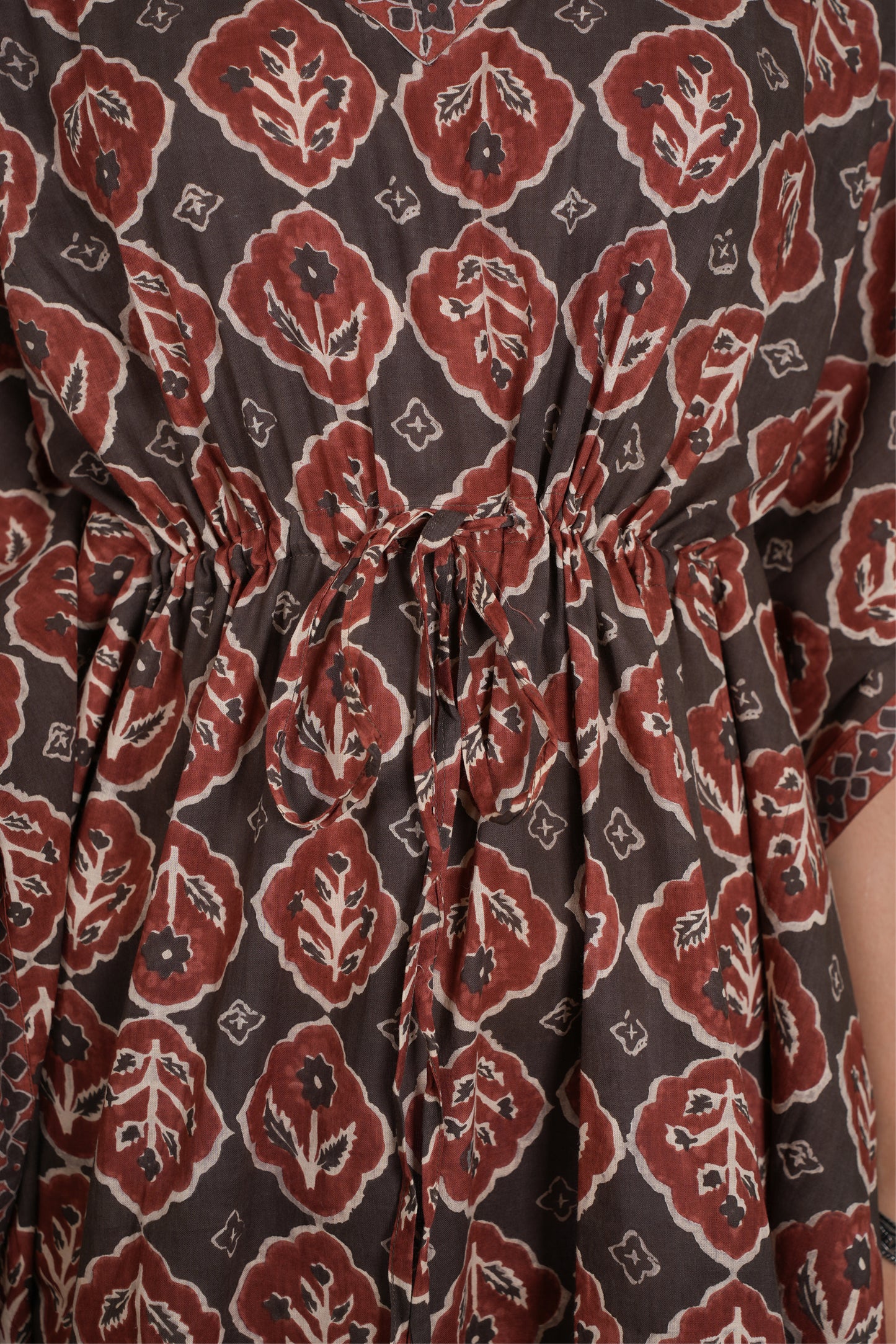 BROWN RUST BAGRU KAFTAN SHORT