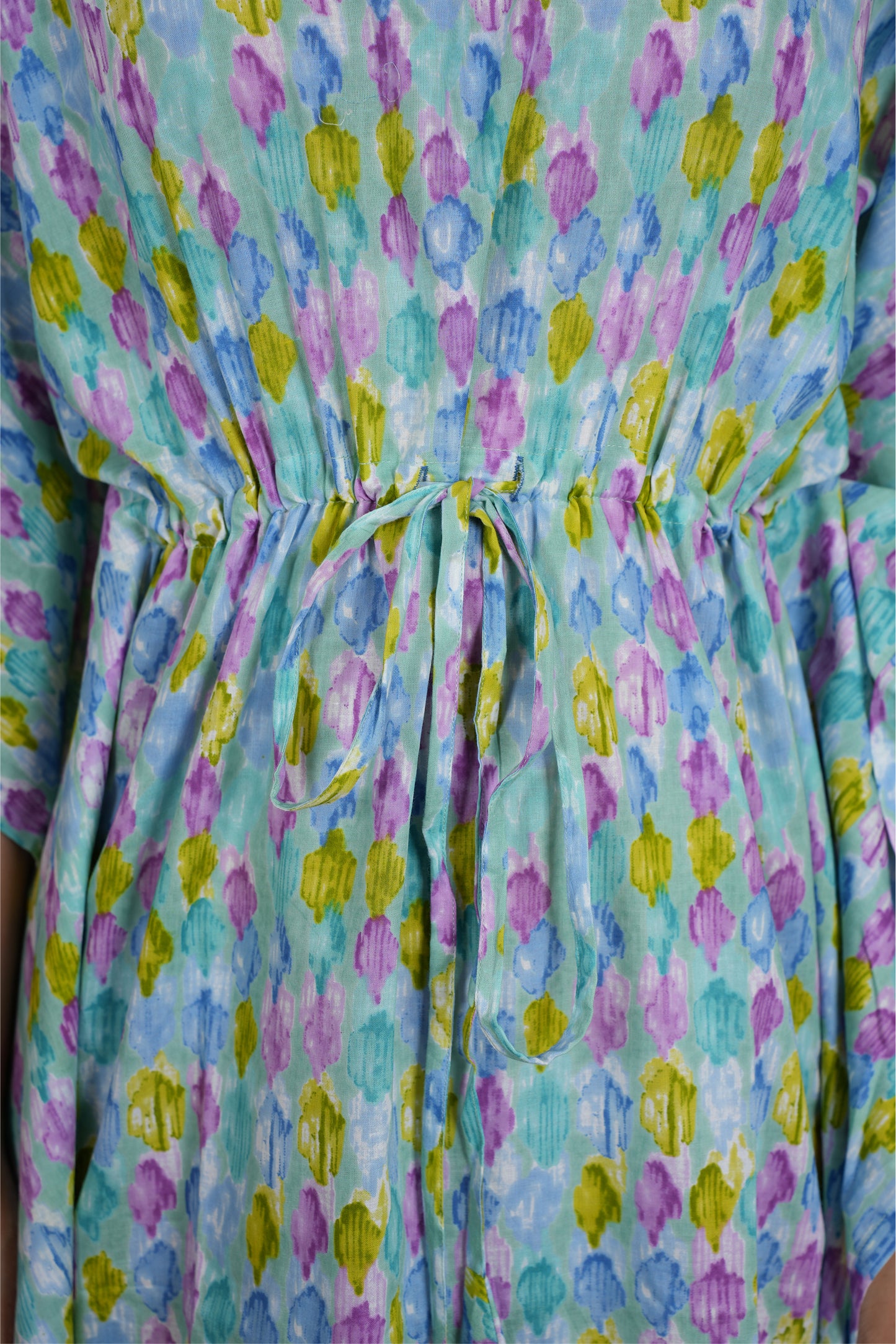 LIGHT BLUE FLORAL BLOB KAFTAN SHORT