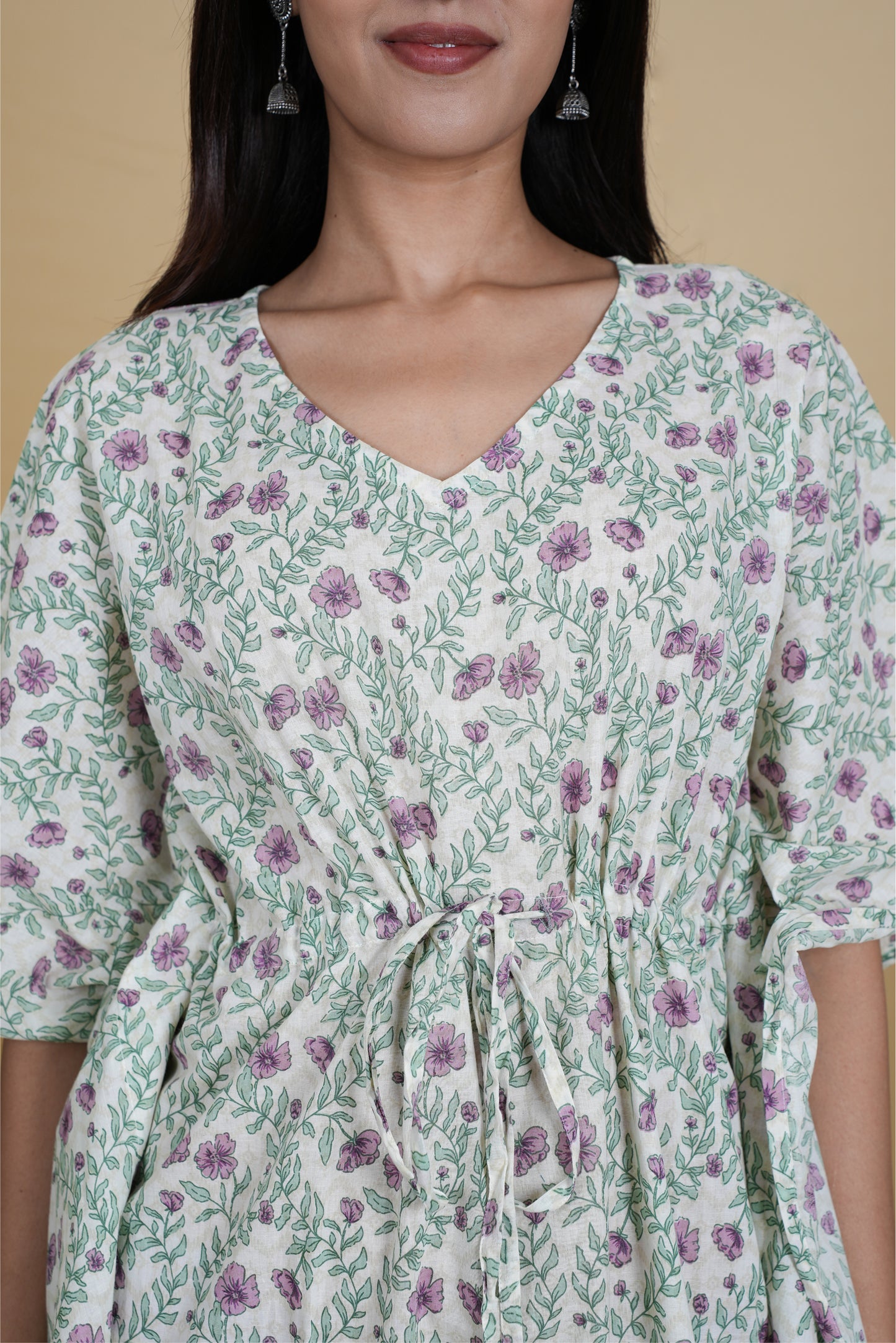 WHITE VINE KAFTAN LONG