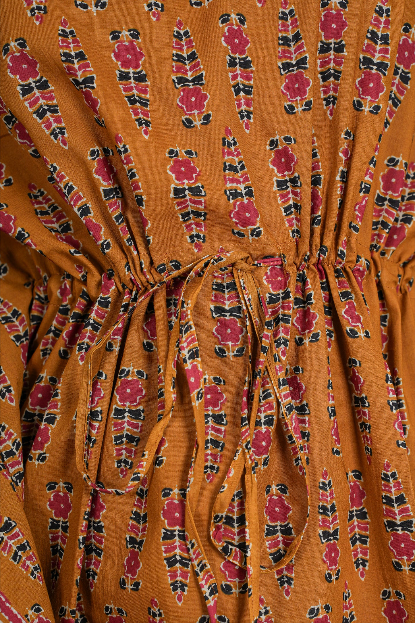 WARM MUSTARD FLORAL KAFTAN LONG