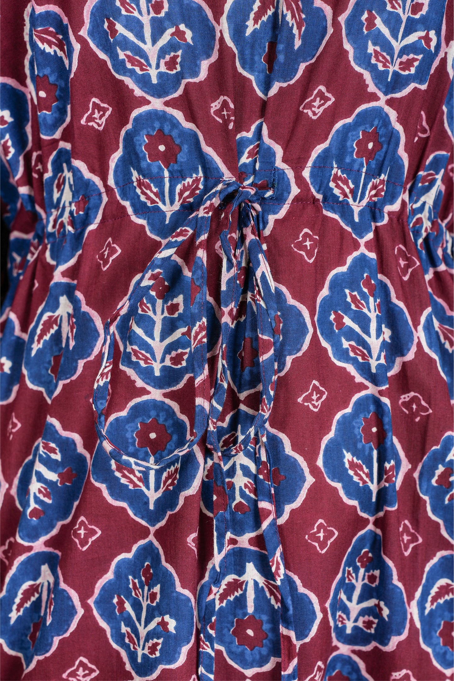 MAROON NAVY FLORAL KAFTAN LONG