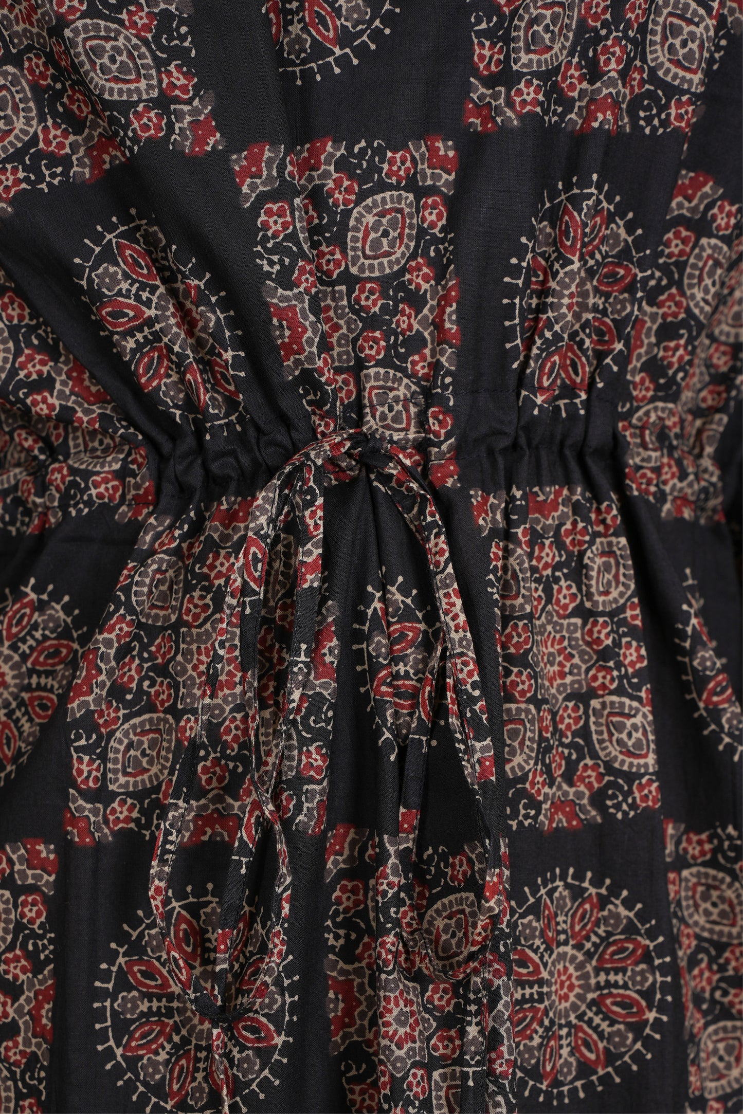 BLACK AJRAKH KAFTAN LONG