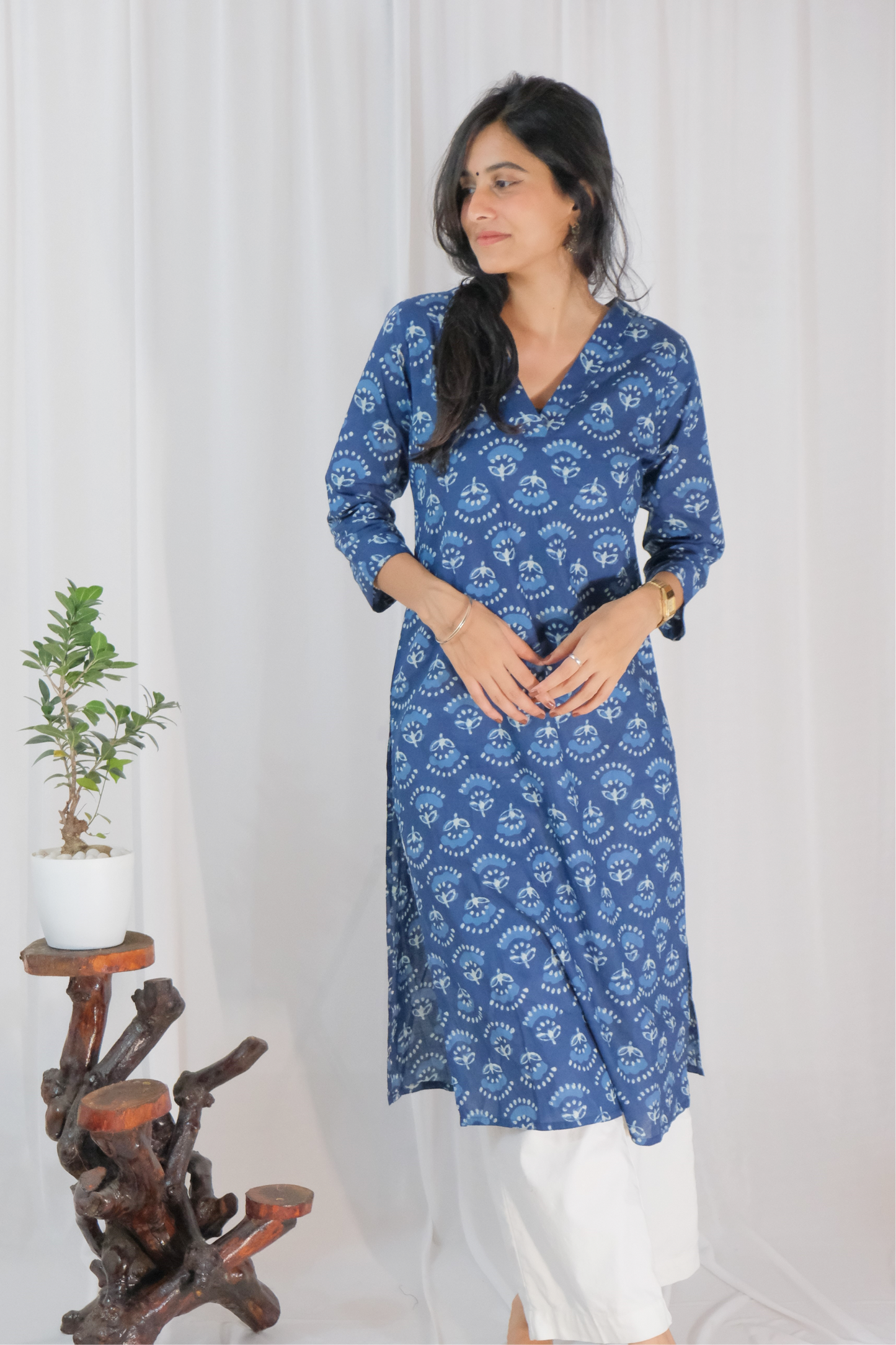 INDIGO MOTIF KURTA