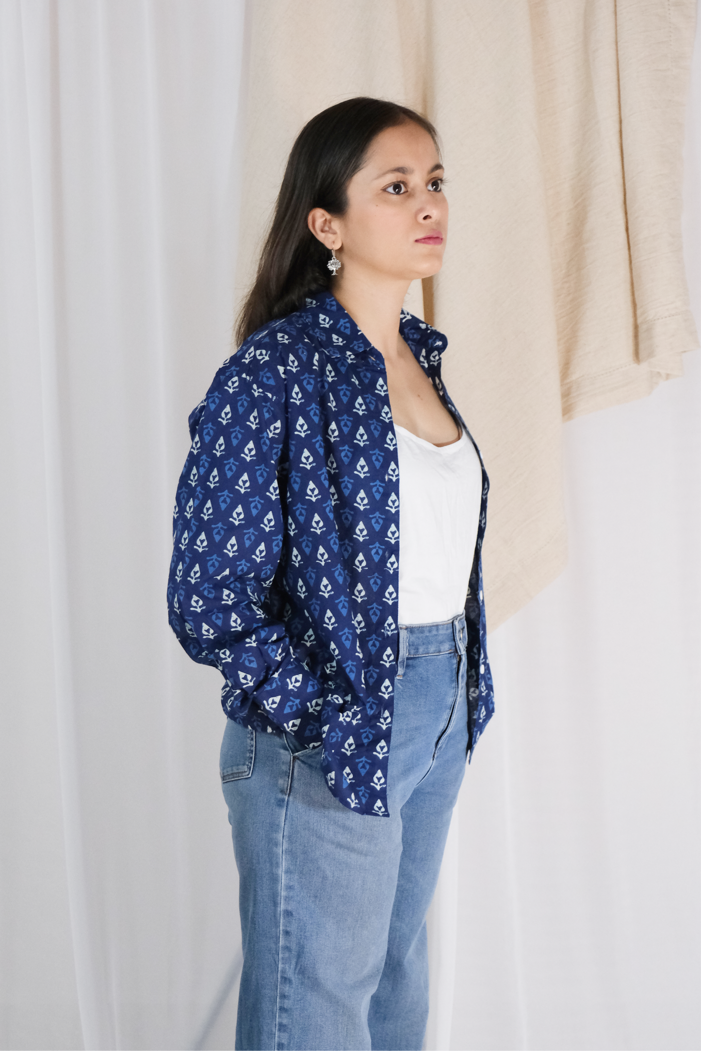 INDIGO PRINTED SHIRT