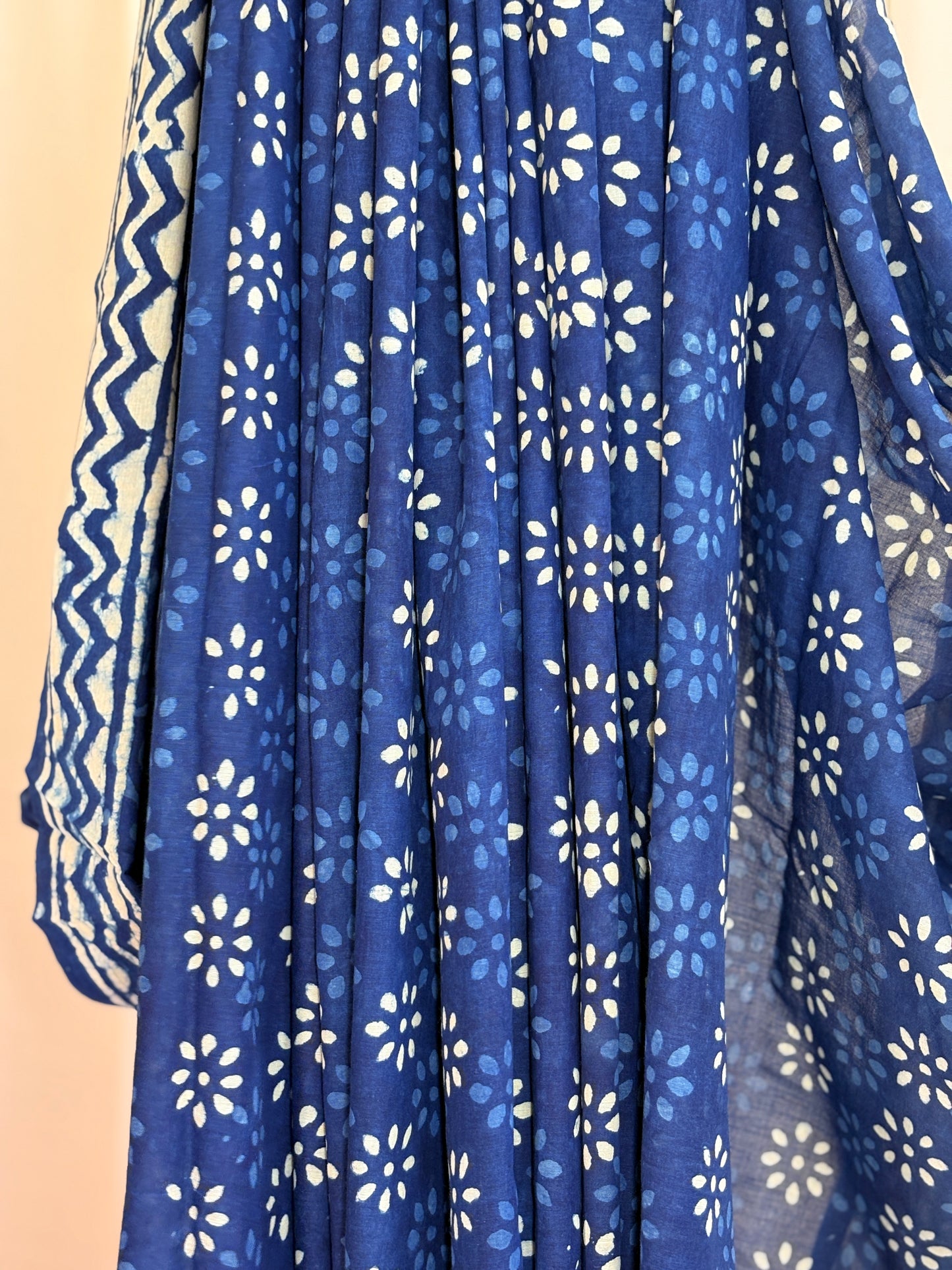 INDIGO HANDBLOCK SAREE