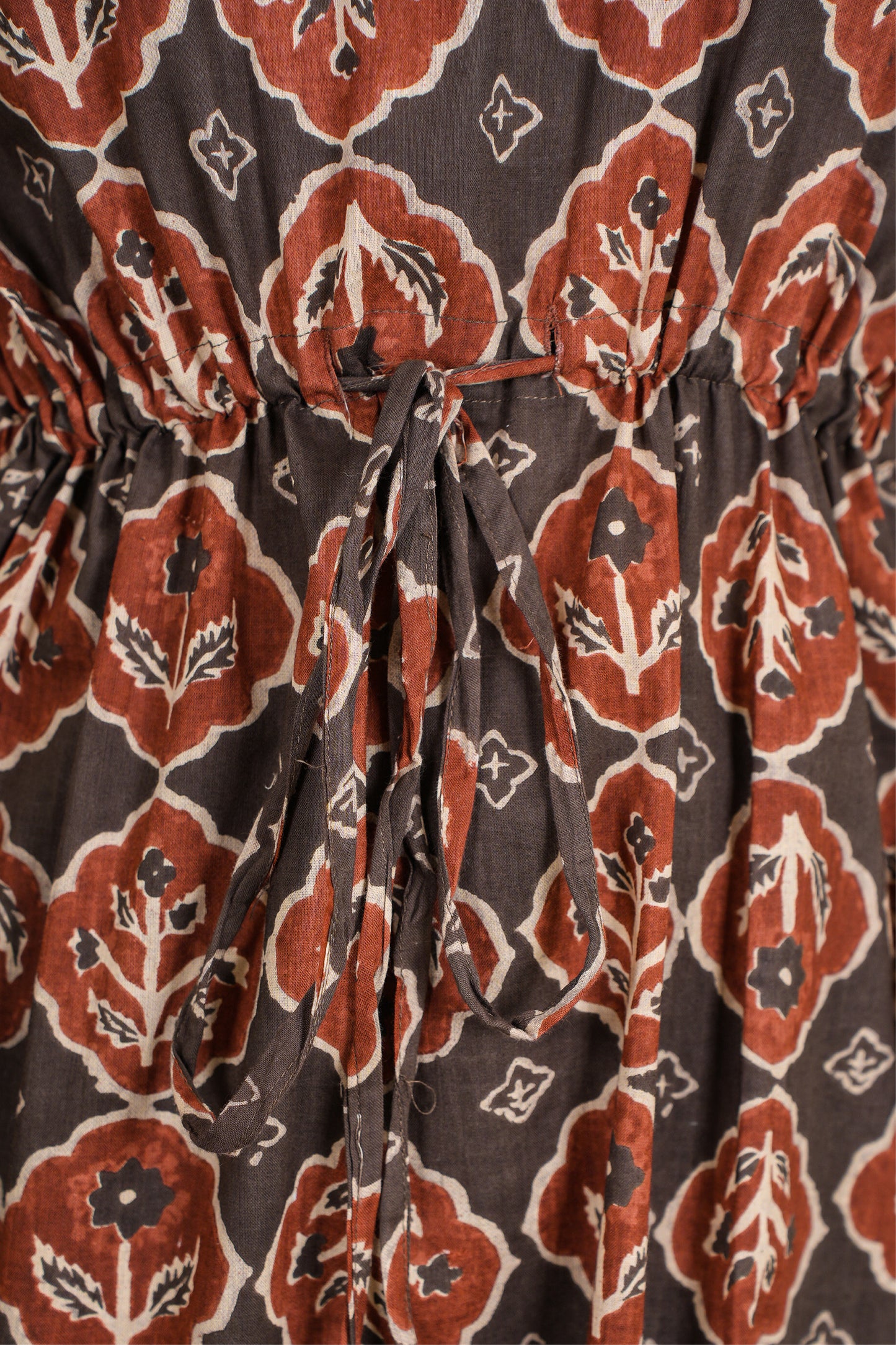 BROWN RUST BAGRU KAFTAN LONG