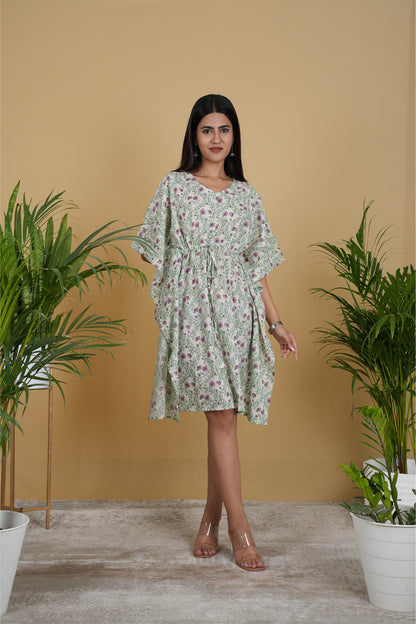 WHITE VINE KAFTAN SHORT