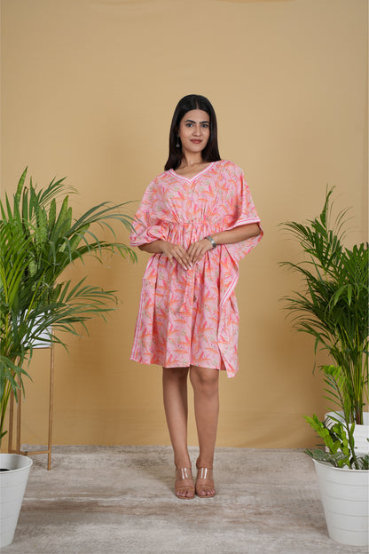 PINK FLORAL KAFTAN SHORT