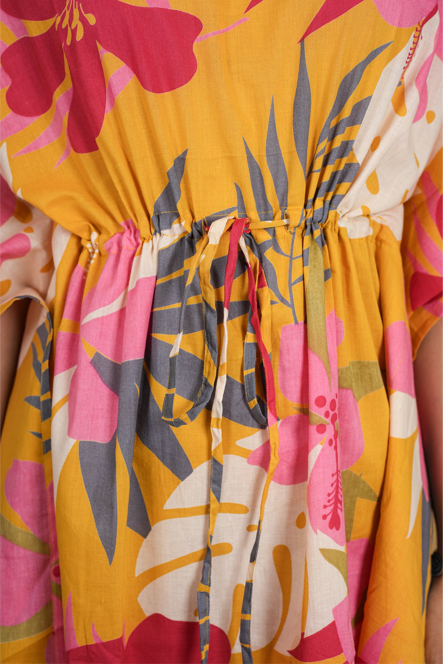YELLOW TROPICAL KAFTAN SHORT