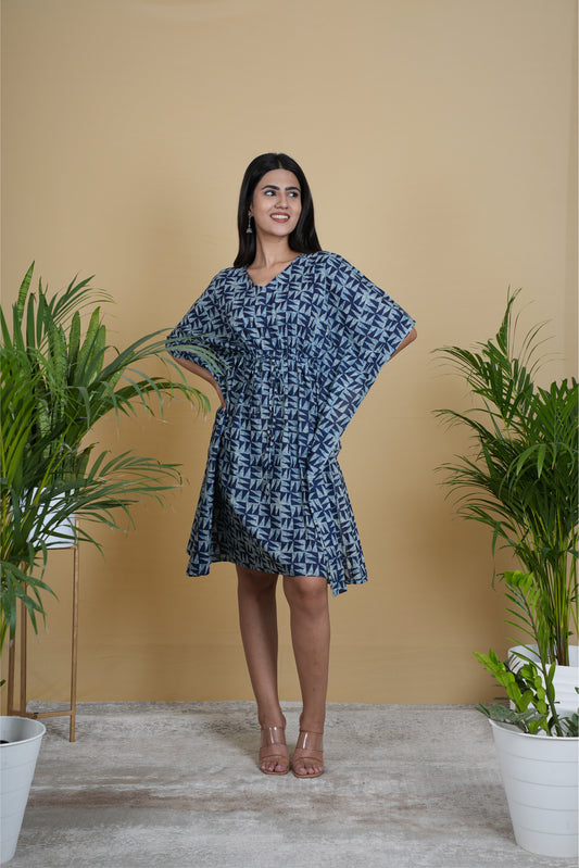 INDIGO AZTEC KAFTAN SHORT