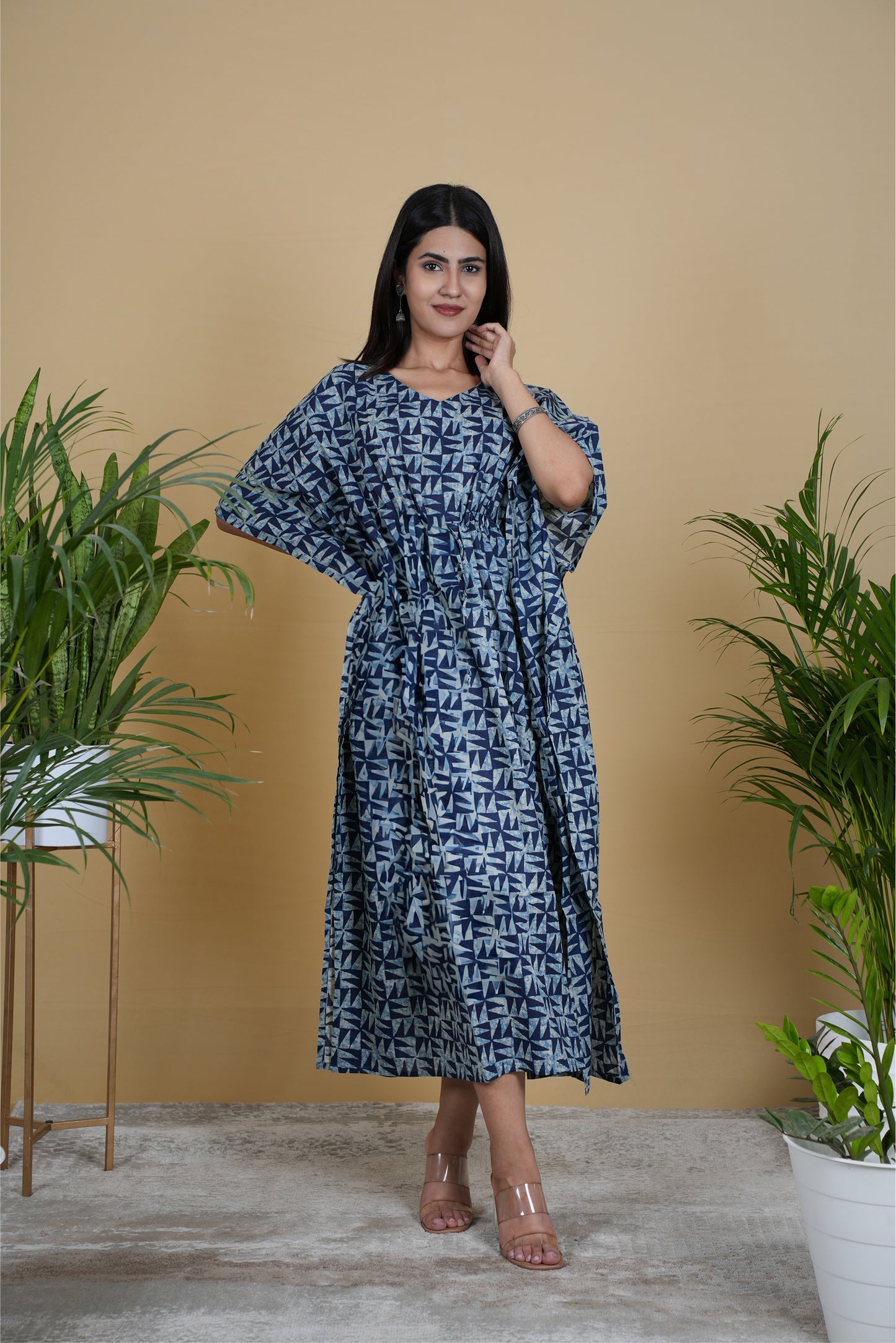 INDIGO AZTEC KAFTAN LONG