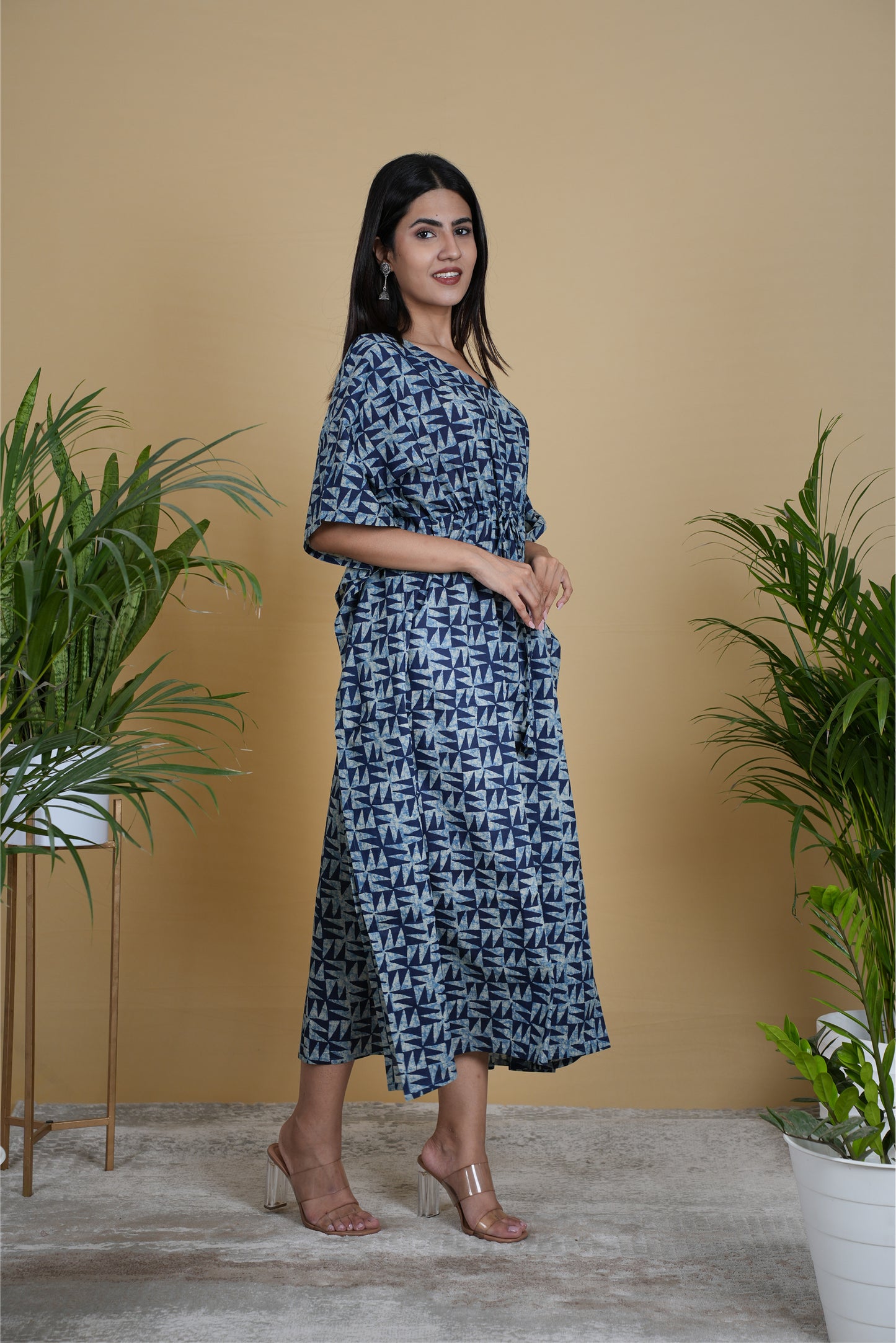 INDIGO AZTEC KAFTAN LONG