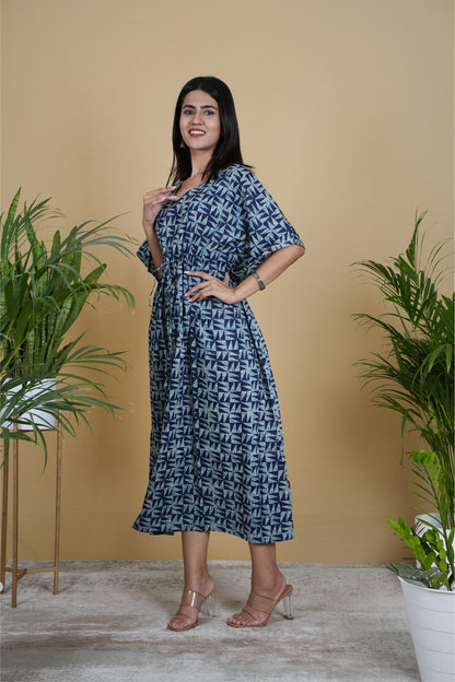 INDIGO AZTEC KAFTAN LONG