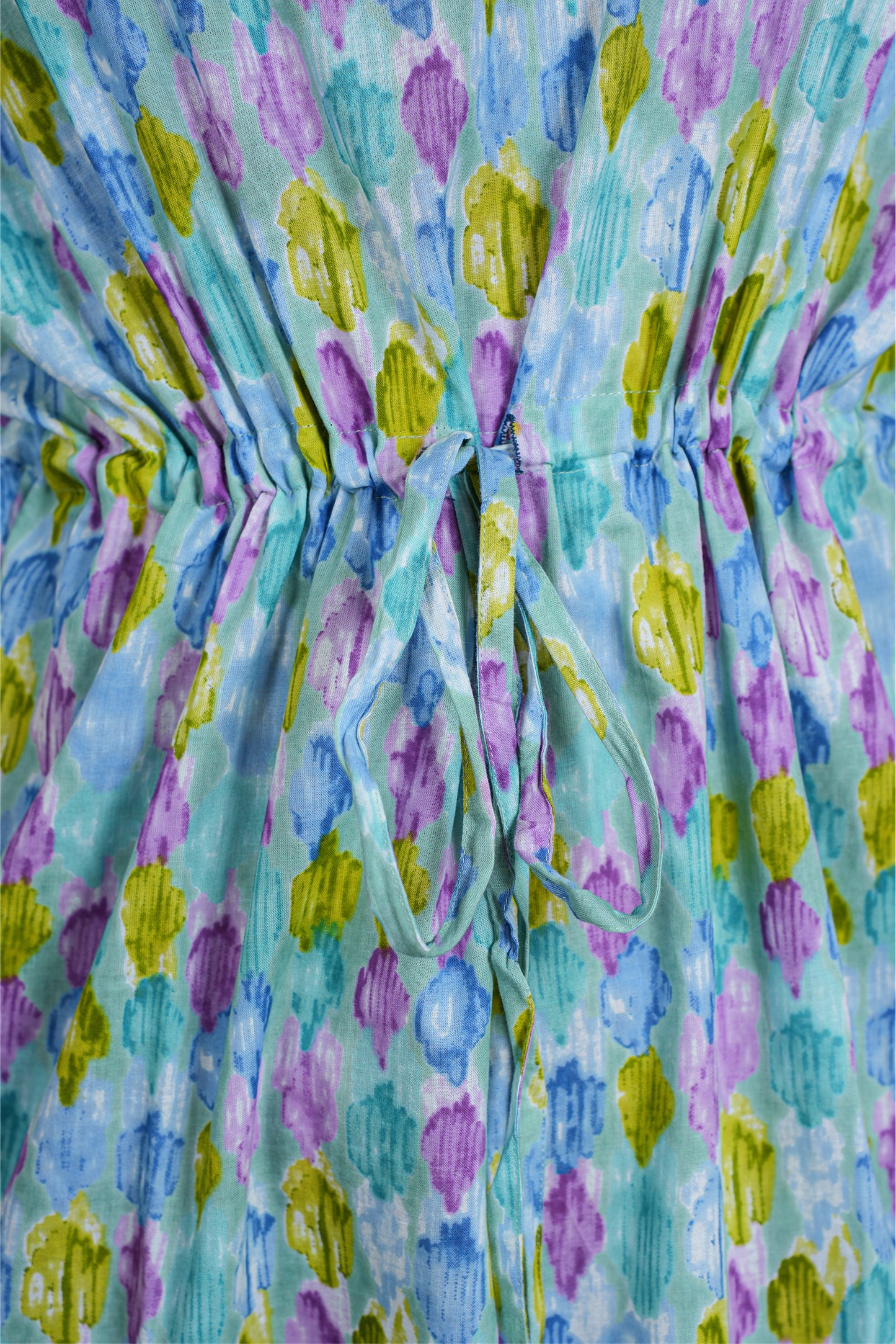 LIGHT BLUE FLORAL BLOB KAFTAN LONG