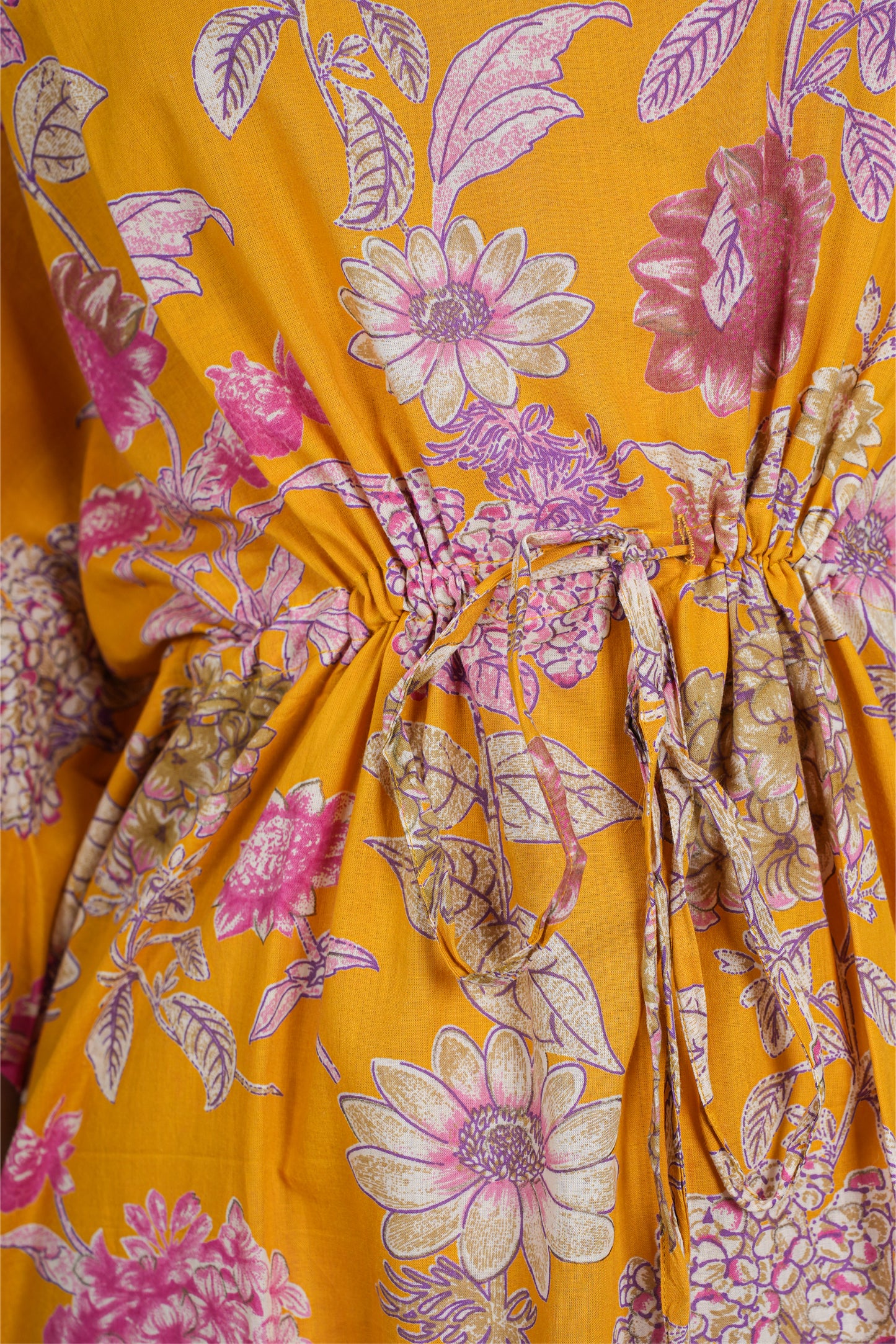 YELLOW FLORAL KAFTAN LONG