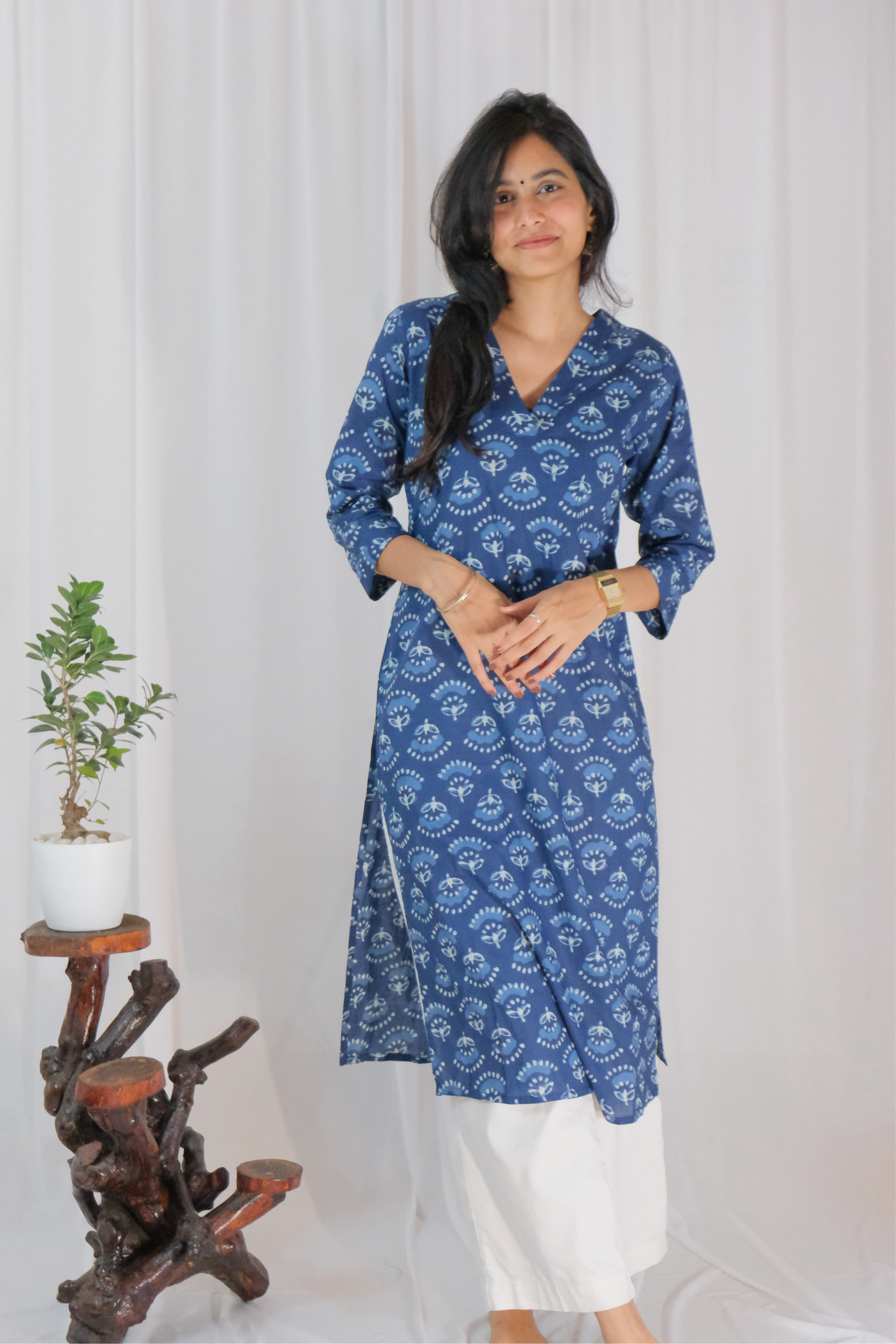 INDIGO MOTIF KURTA