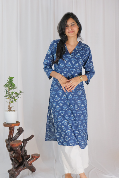 INDIGO MOTIF KURTA