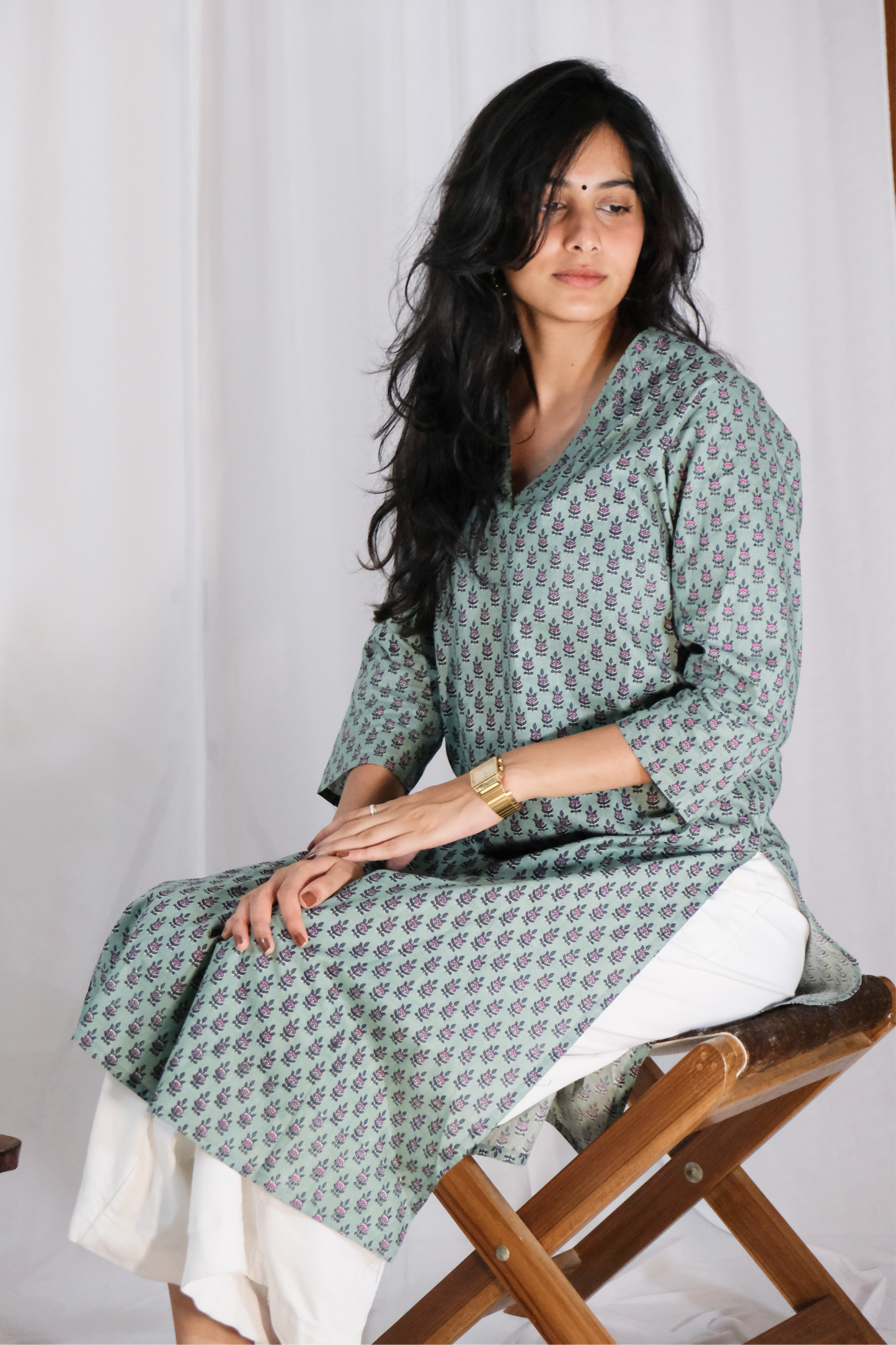 SAGE FLORET KURTA