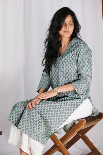 SAGE FLORET KURTA