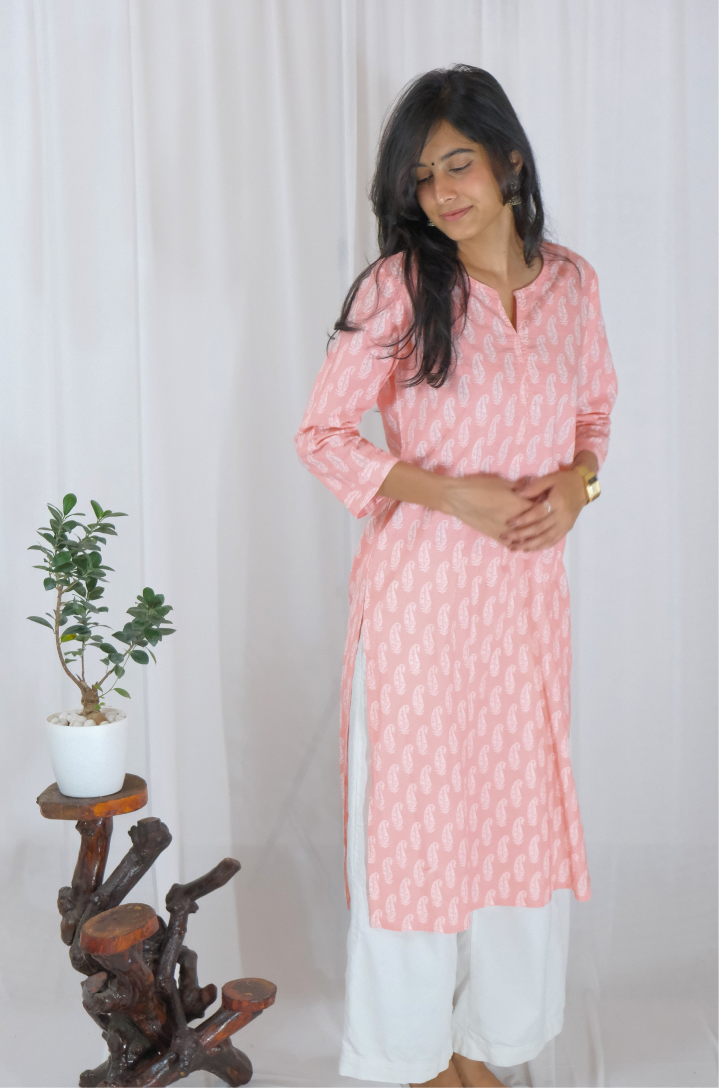 PINK MOTIF KURTA