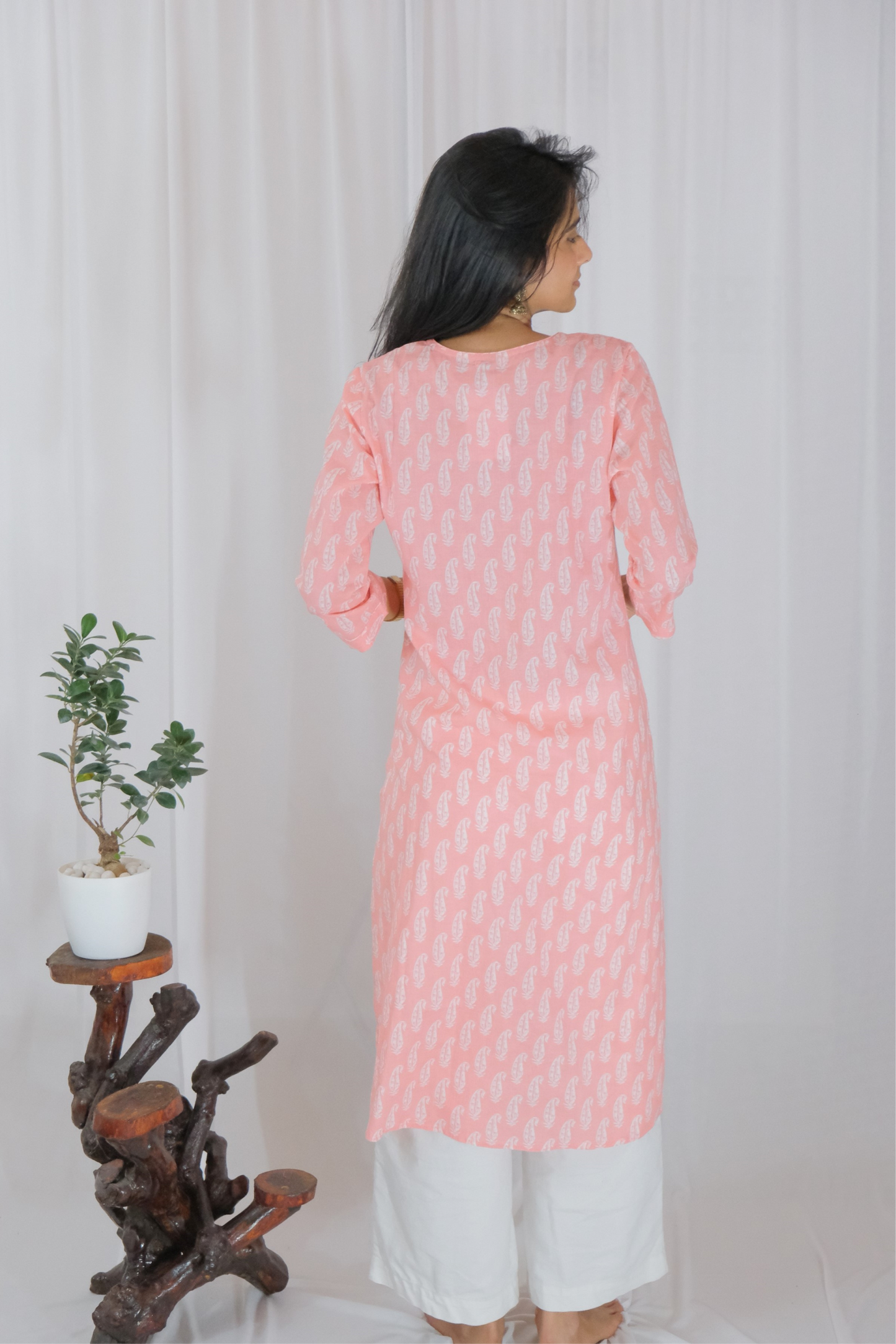 PINK MOTIF KURTA