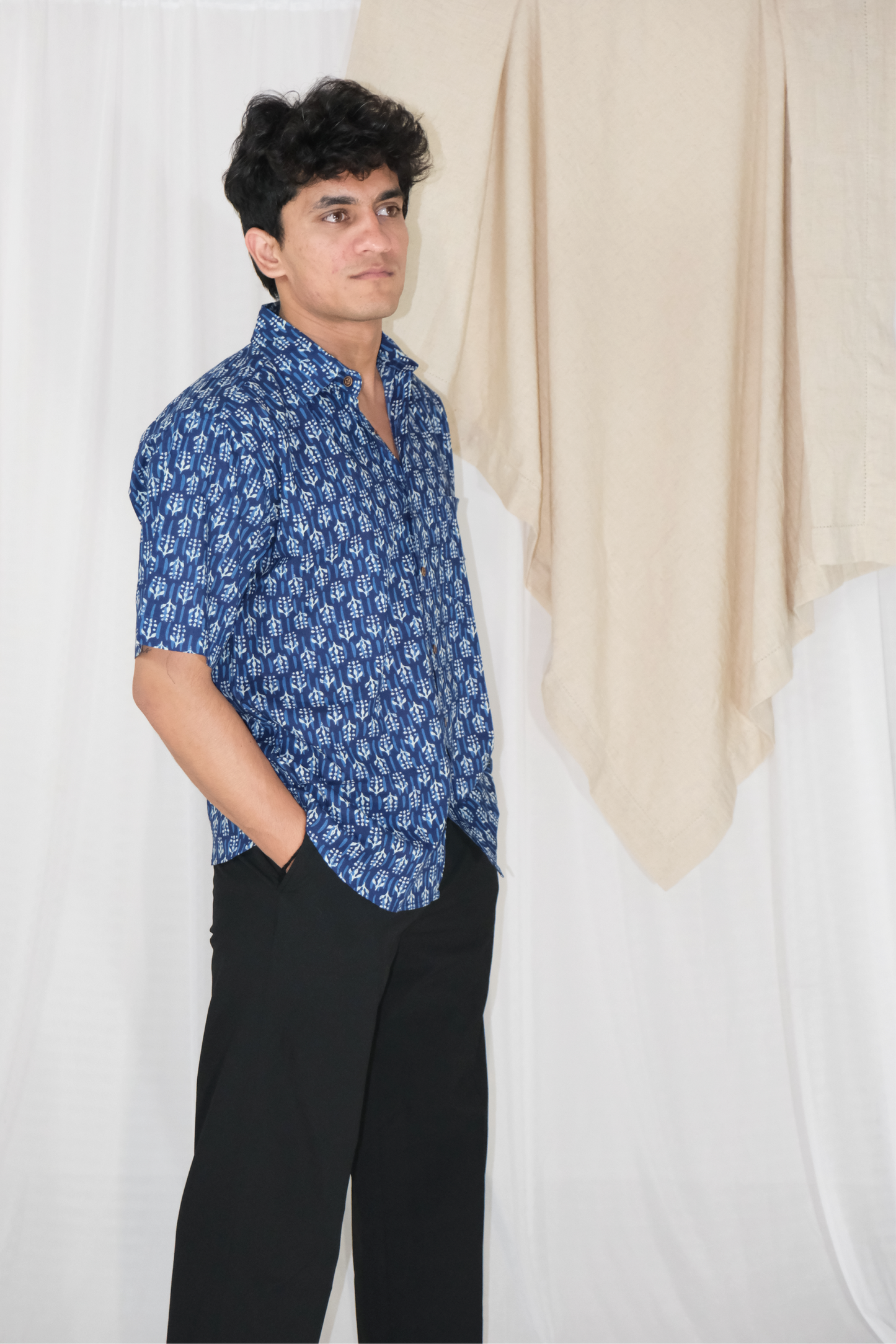 INDIGO MOTIF SHIRT