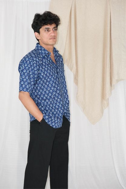 INDIGO MOTIF SHIRT
