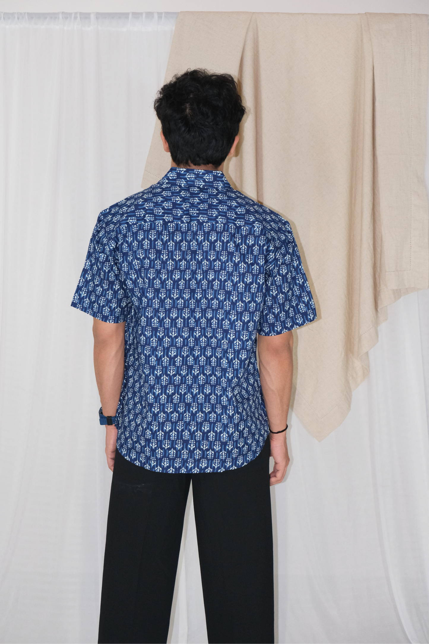 INDIGO MOTIF SHIRT