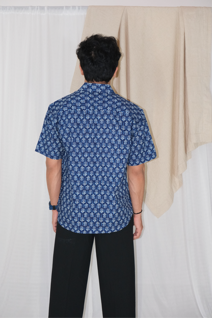 INDIGO MOTIF SHIRT