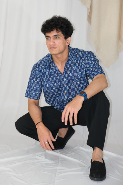 INDIGO MOTIF SHIRT