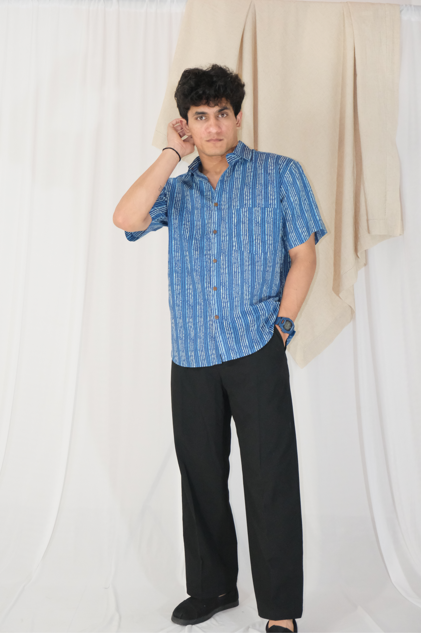 INDIGO STRIPED SHIRT