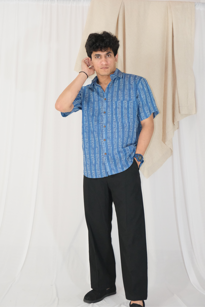 INDIGO STRIPED SHIRT