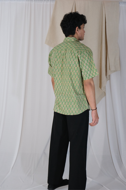 PARROT GREEN FLORAL SHIRT