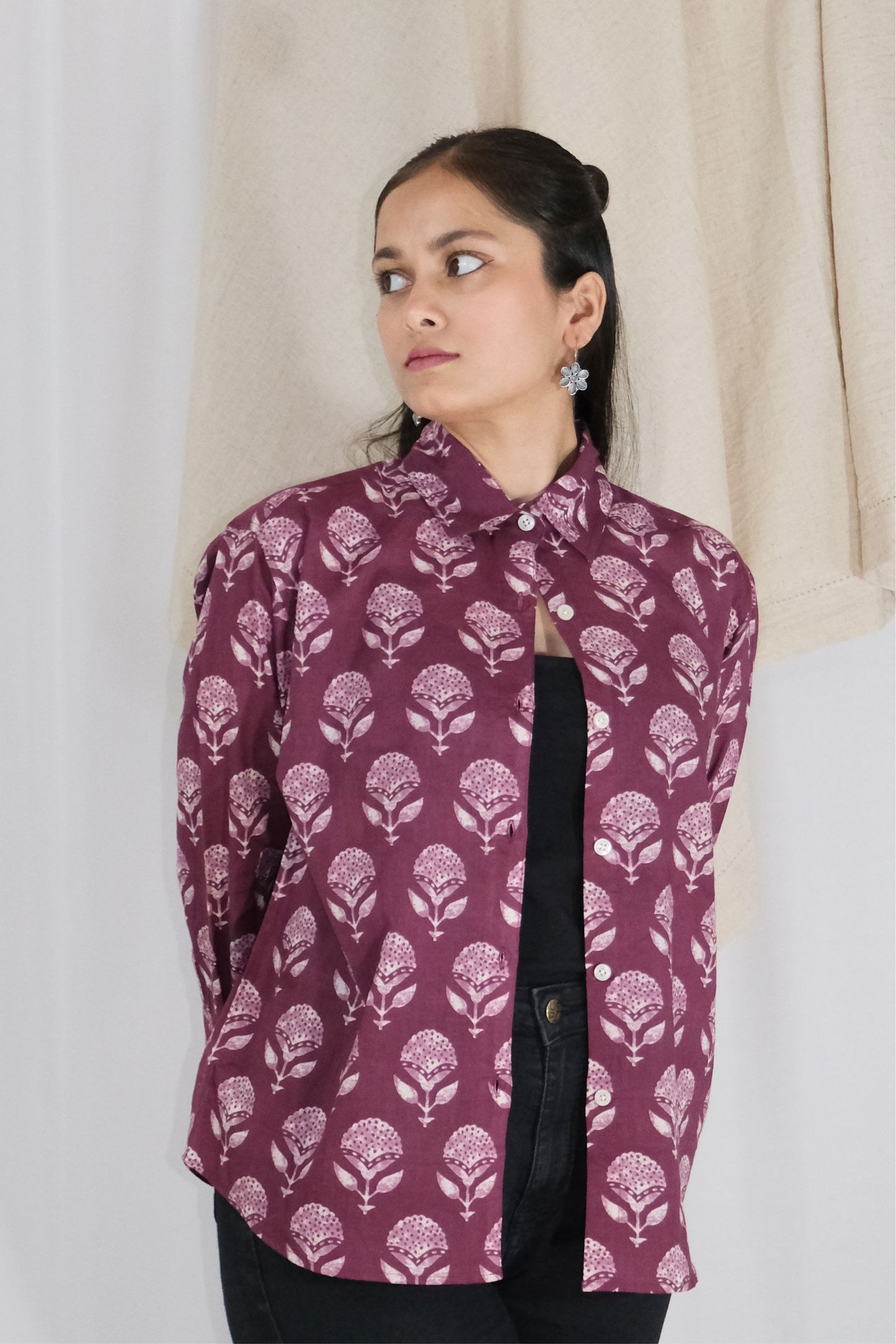 MAGENTA MOTIF SHIRT