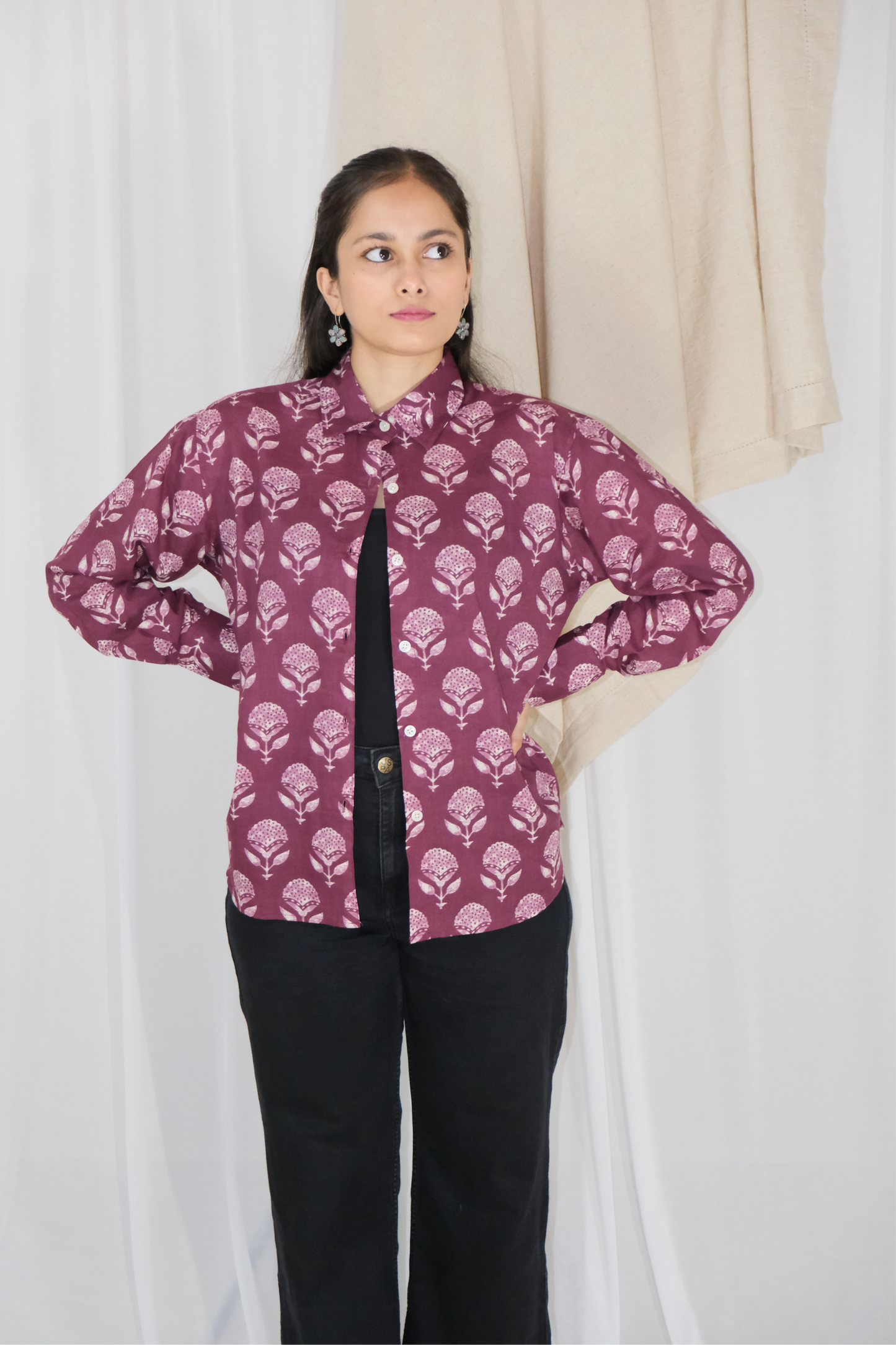 MAGENTA MOTIF SHIRT