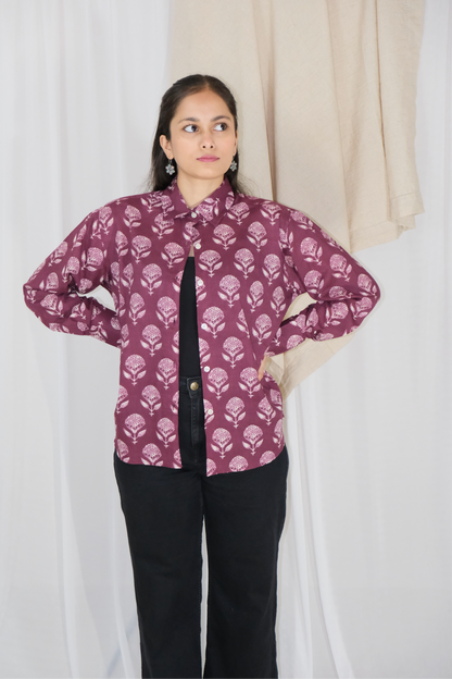 MAGENTA MOTIF SHIRT
