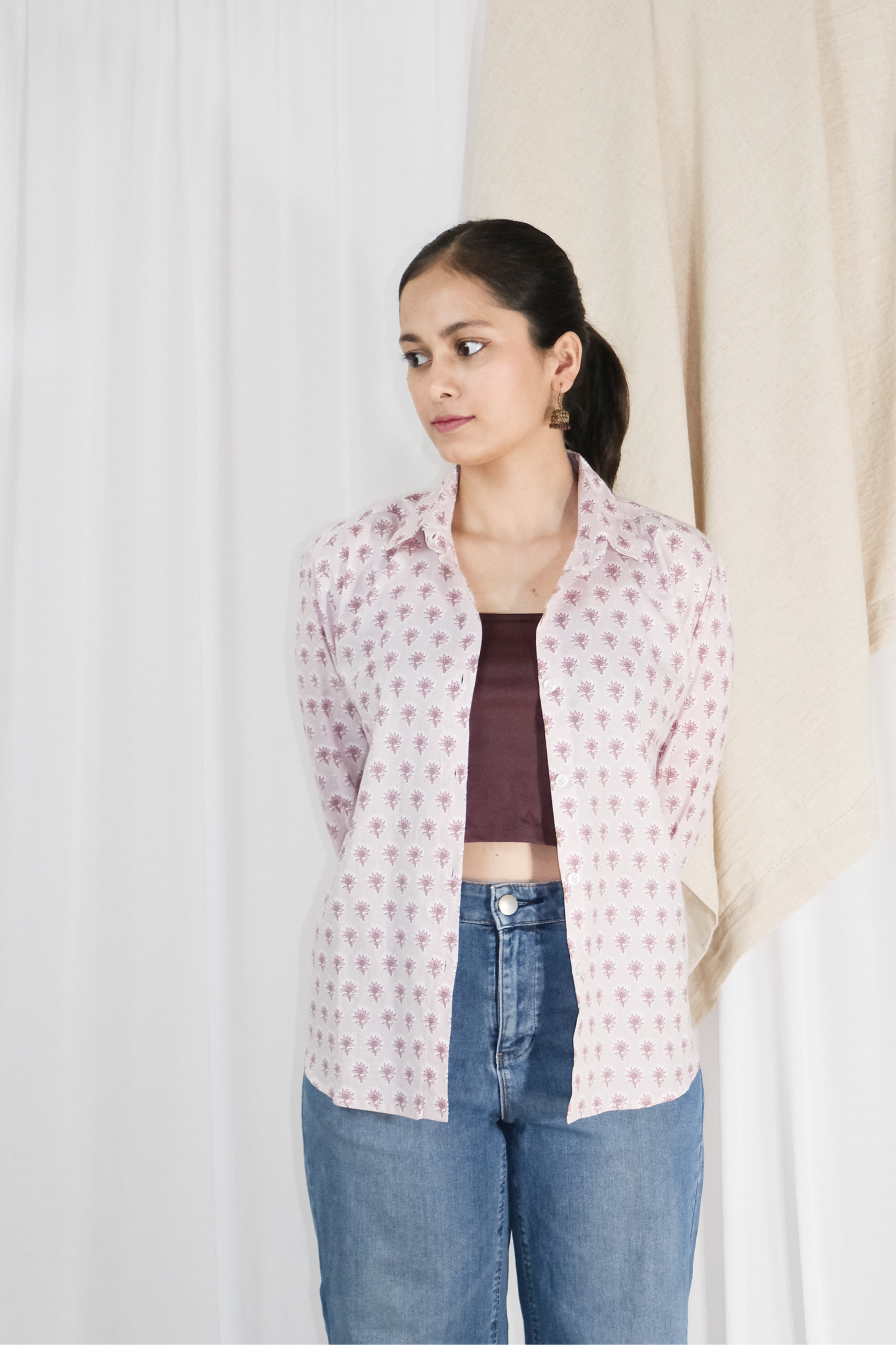 PASTEL PINK FLORAL SHIRT