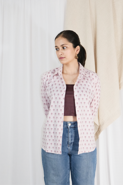 PASTEL PINK FLORAL SHIRT