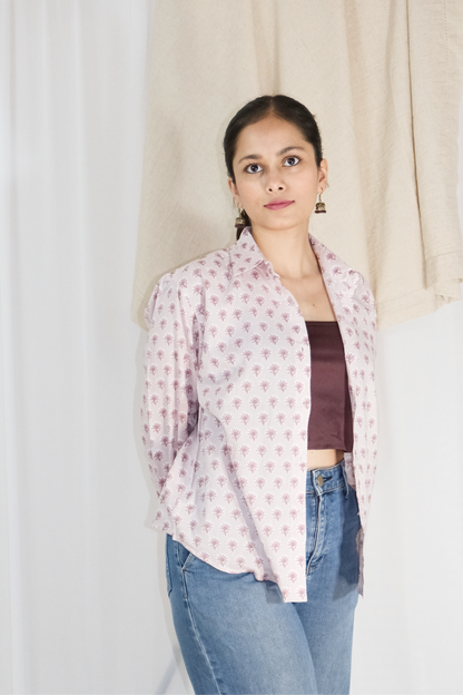 PASTEL PINK FLORAL SHIRT