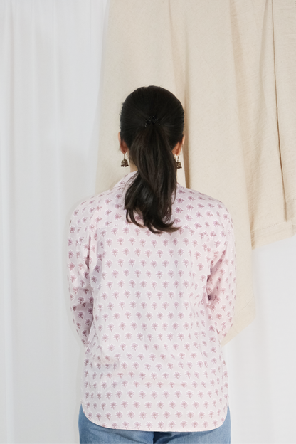 PASTEL PINK FLORAL SHIRT