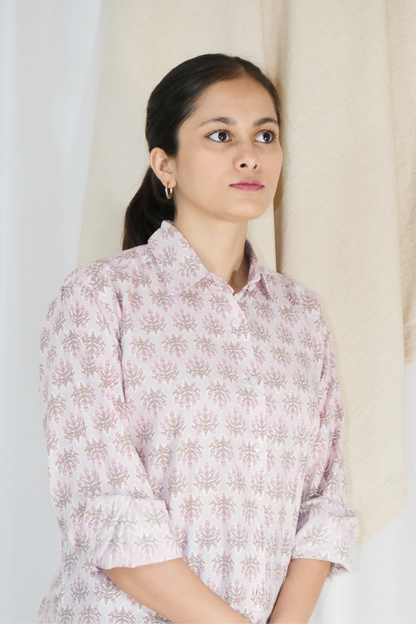 LIGHT PINK FLORAL SHIRT