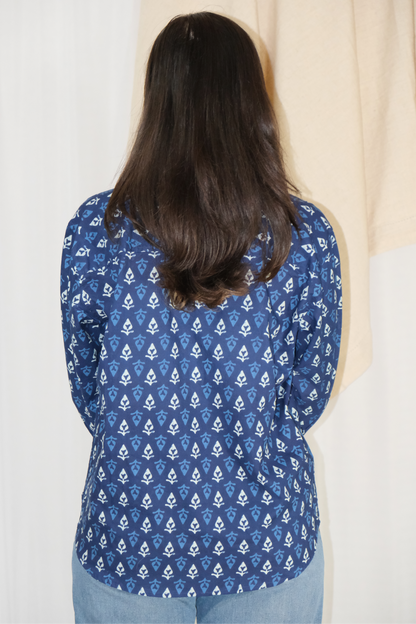 INDIGO PRINTED SHIRT