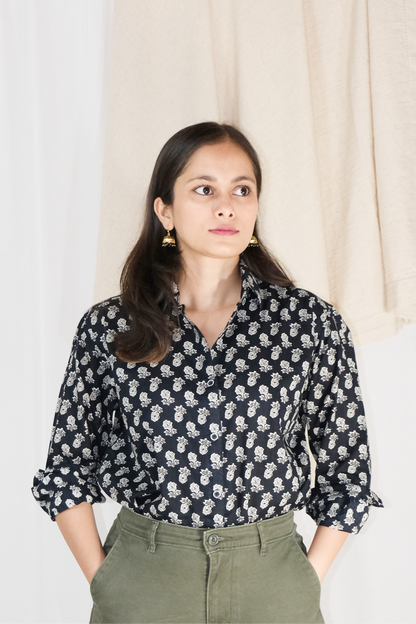 BLACK FLORAL SHIRT