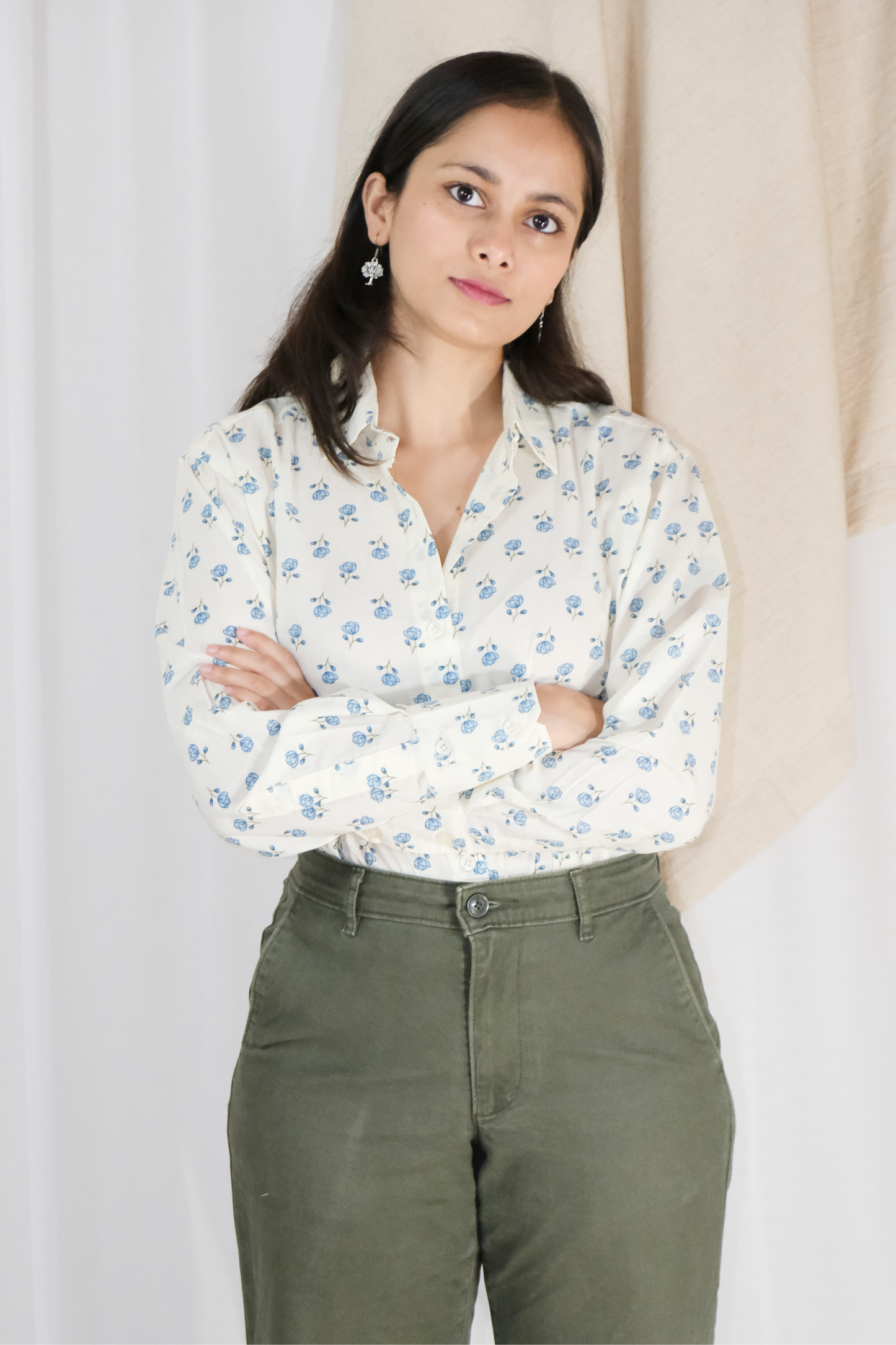 BLUE FLORET SHIRT