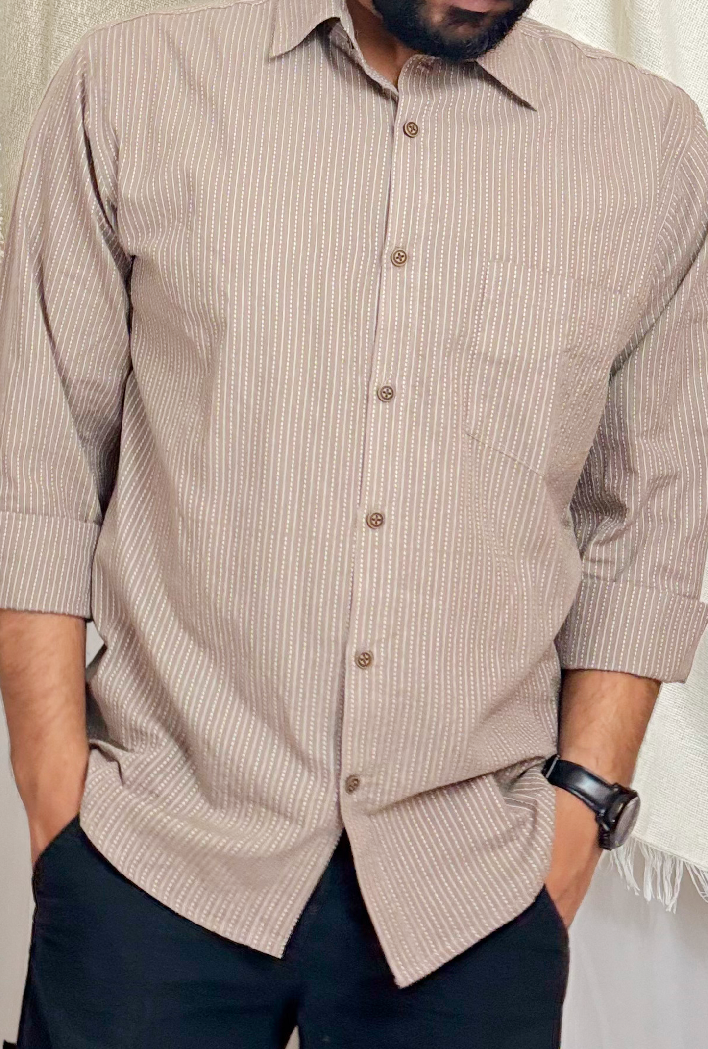 BEIGE KANTHA SHIRT