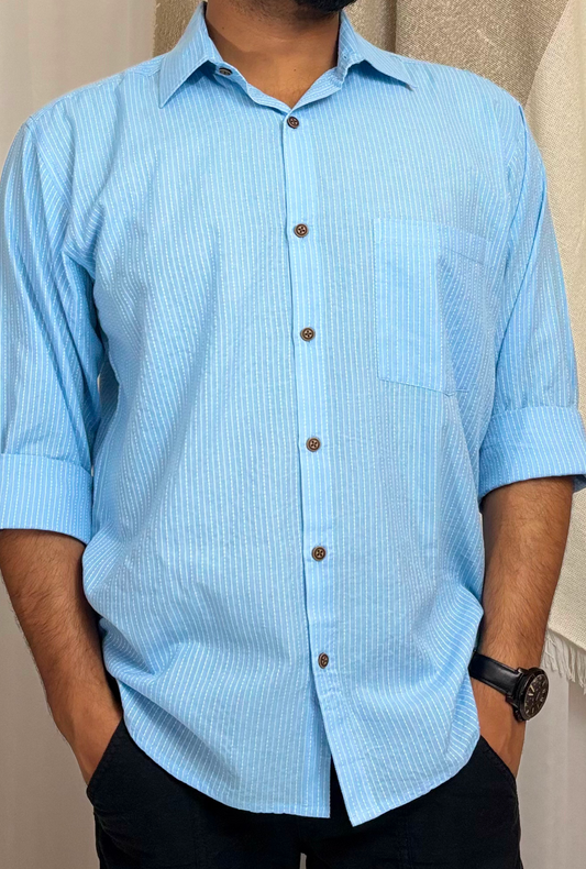 SKY BLUE KANTHA SHIRT