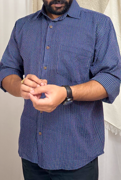 NAVY BLUE KANTHA SHIRT