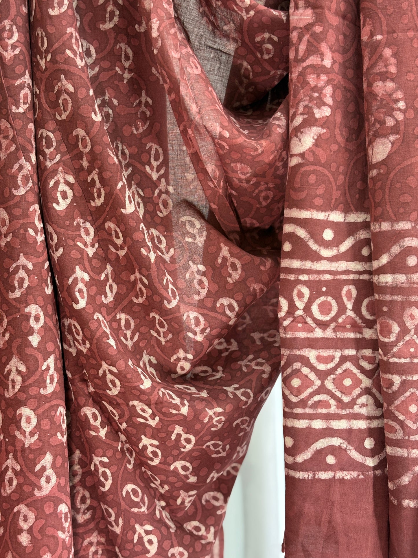 RUST DABU SAREE
